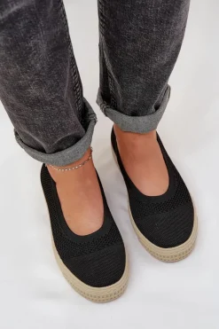 Damskie Evento Damskie Tenisówki Slip-on Na Platformie Czarne Pimadea