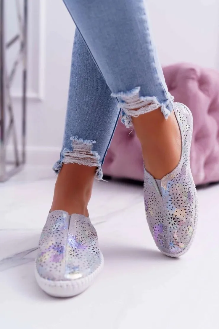 Best Boto Damskie Tenisówki Szare Comfort Munda