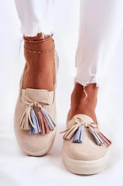 Boto Trampki Damskie Slip-On*Damskie Tenisówki Trampki Slip-On Beżowe Venira