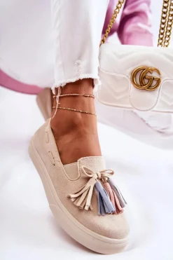 Boto Trampki Damskie Slip-On*Damskie Tenisówki Trampki Slip-On Beżowe Venira