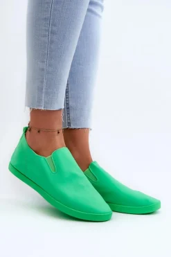 Boto Trampki Damskie Slip-On|Trampki Damskie Niskie*Damskie Tenisówki Trampki Slip-On Zielone Lovinia Zielony