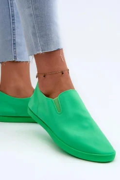 Boto Trampki Damskie Slip-On|Trampki Damskie Niskie*Damskie Tenisówki Trampki Slip-On Zielone Lovinia Zielony