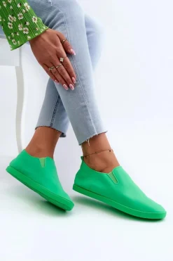 Boto Trampki Damskie Slip-On|Trampki Damskie Niskie*Damskie Tenisówki Trampki Slip-On Zielone Lovinia Zielony