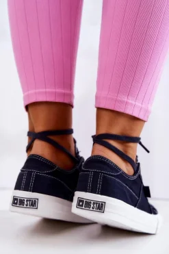 Big Star Shoes Trampki Damskie Big Star|Trampki Damskie Niskie*Damskie Tenisówki Trampki BIG STAR JJ274099 Granatowe