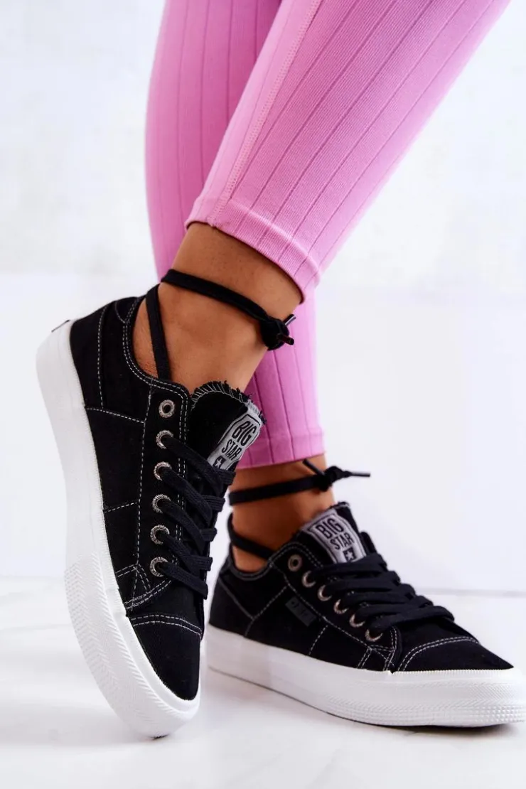 Outlet Big Star Shoes Damskie Tenisówki Trampki BIG STAR JJ274098 Czarne