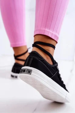 Outlet Big Star Shoes Damskie Tenisówki Trampki BIG STAR JJ274098 Czarne