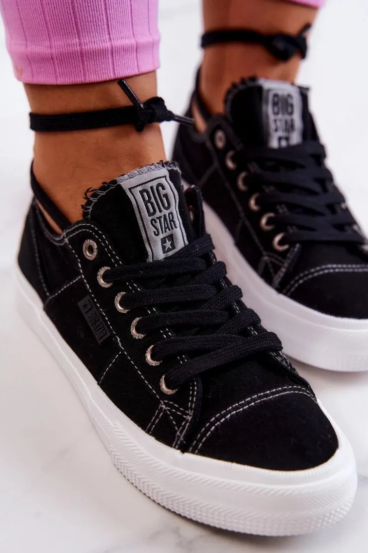 Outlet Big Star Shoes Damskie Tenisówki Trampki BIG STAR JJ274098 Czarne