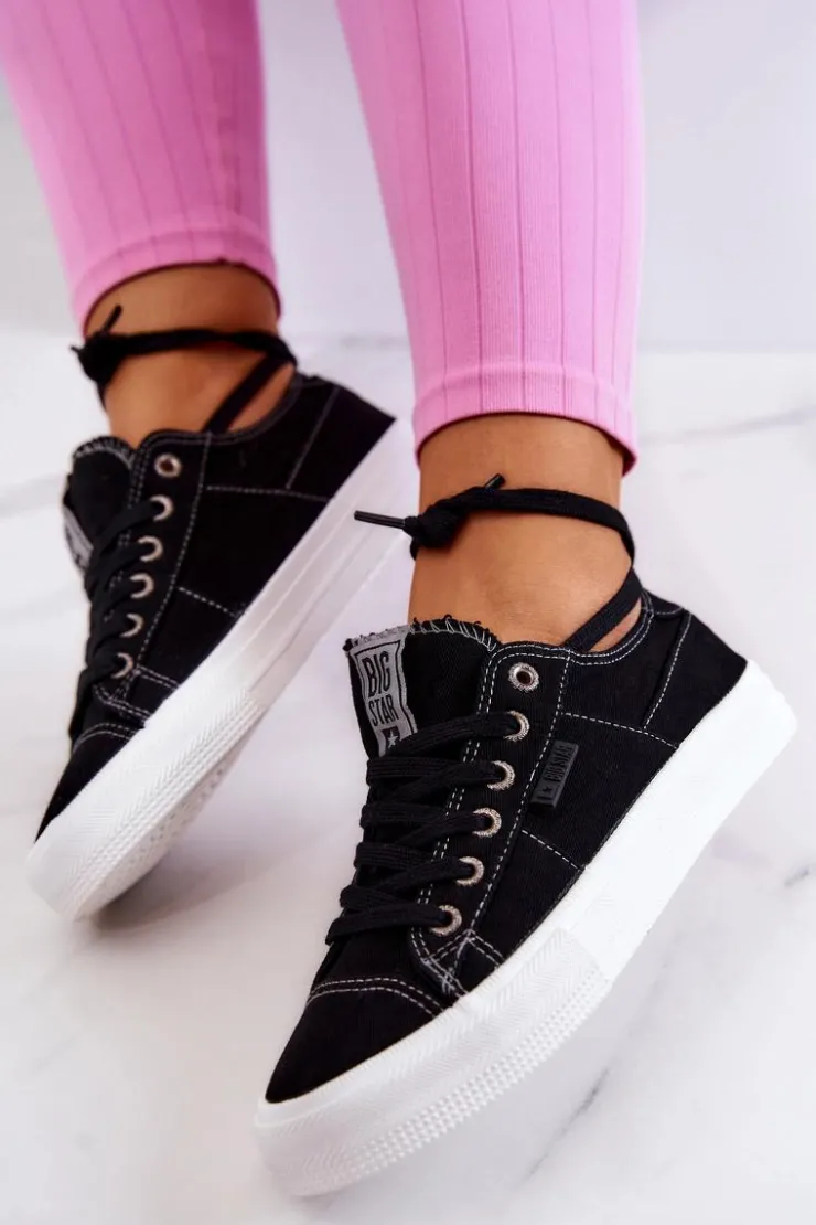 Outlet Big Star Shoes Damskie Tenisówki Trampki BIG STAR JJ274098 Czarne