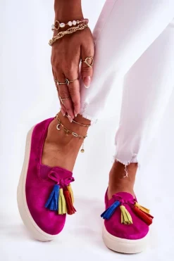 Damskie Boto Damskie Tenisówki Trampki Slip-On Fuksja Venira
