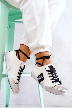 Best Big Star Shoes Damskie Tenisówki Trampki BIG STAR JJ274350 Biało-Czarne