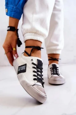 Best Big Star Shoes Damskie Tenisówki Trampki BIG STAR JJ274350 Biało-Czarne