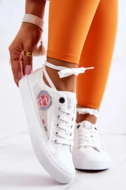 Damskie Big Star Shoes Damskie Tenisówki Trampki BIG STAR JJ274A253 Białe