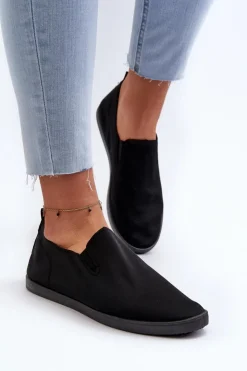 Outlet Boto Damskie Tenisówki Trampki Slip-On Czarne Lovinia Czarny