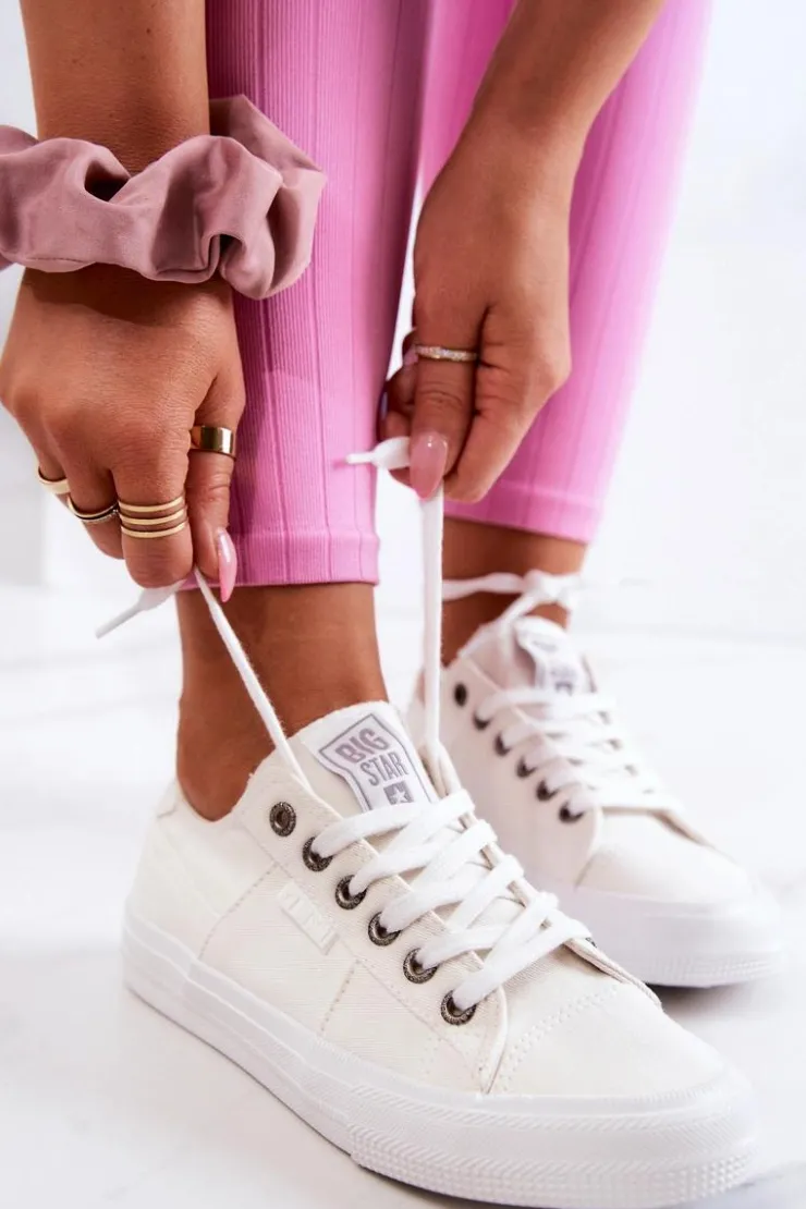 Best Big Star Shoes Damskie Tenisówki Trampki BIG STAR JJ274095 Białe