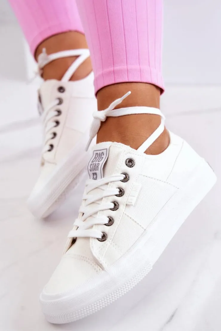 Best Big Star Shoes Damskie Tenisówki Trampki BIG STAR JJ274095 Białe