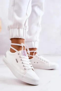 Damskie Cross Jeans Damskie Tenisówki Wiązane JJ2R4038C Białe