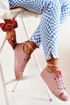 Best Big Star Shoes Damskie Trampki Big Star JJ274167 Różowe Różowy