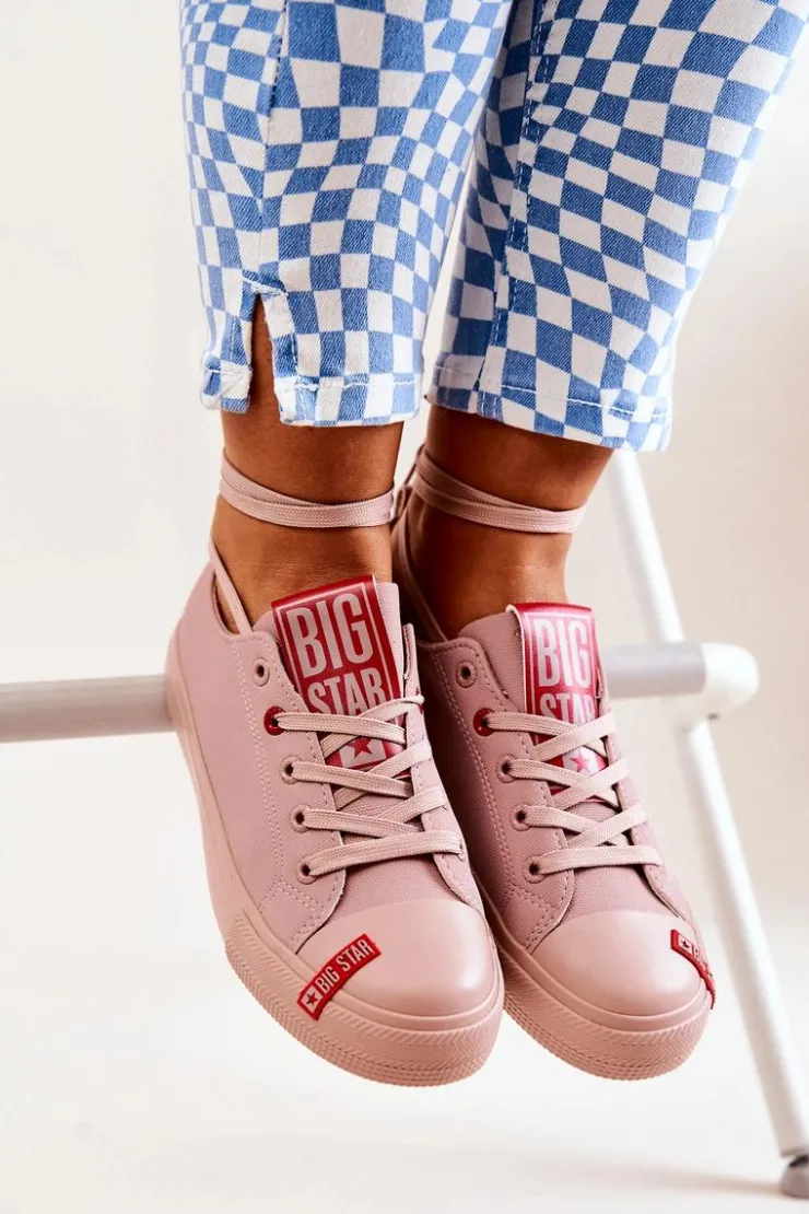 Best Big Star Shoes Damskie Trampki Big Star JJ274167 Różowe Różowy
