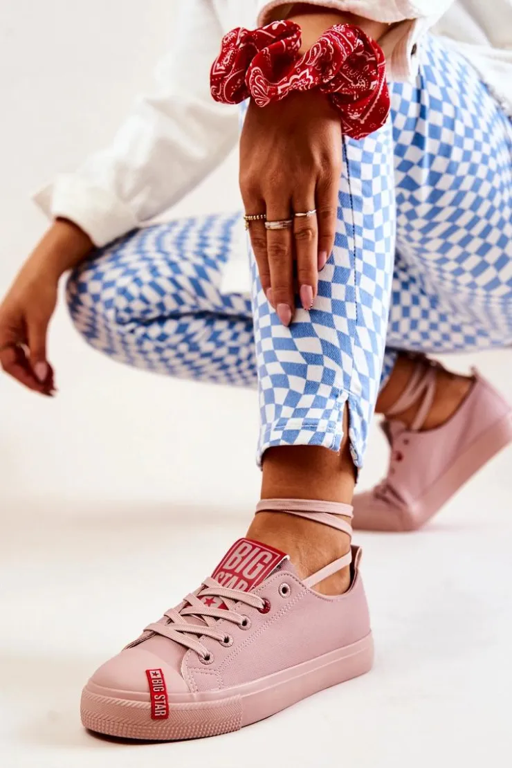 Best Big Star Shoes Damskie Trampki Big Star JJ274167 Różowe Różowy