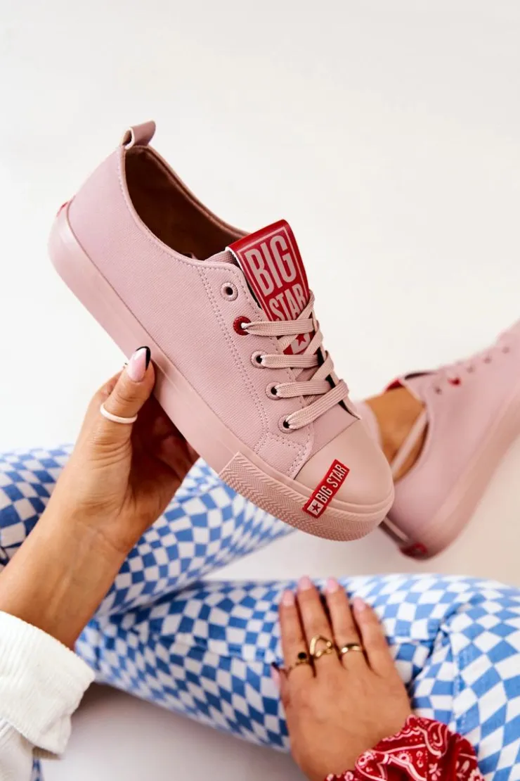 Best Big Star Shoes Damskie Trampki Big Star JJ274167 Różowe Różowy