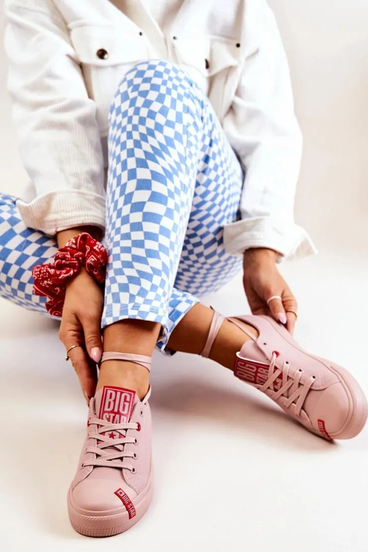 Best Big Star Shoes Damskie Trampki Big Star JJ274167 Różowe Różowy