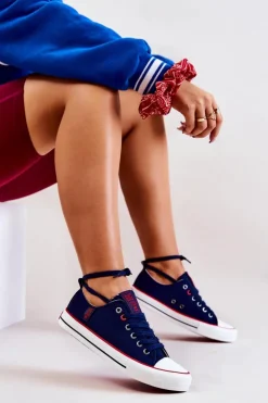 Hot Big Star Shoes Damskie Trampki BIG STAR JJ274121 Granatowe