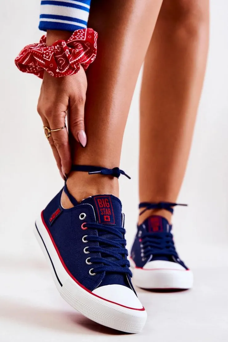 Hot Big Star Shoes Damskie Trampki BIG STAR JJ274121 Granatowe