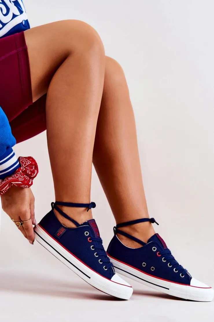 Hot Big Star Shoes Damskie Trampki BIG STAR JJ274121 Granatowe