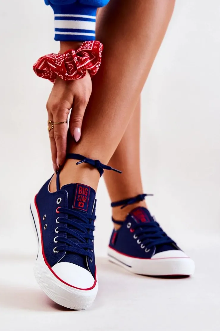 Hot Big Star Shoes Damskie Trampki BIG STAR JJ274121 Granatowe