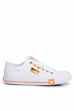 Hot Big Star Shoes Damskie Trampki Big Star Ażurowe FF274035 Białe