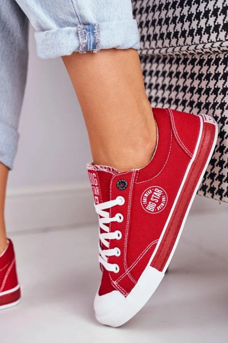 Damskie Big Star Shoes Damskie Trampki Big Star Czerwone FF274226