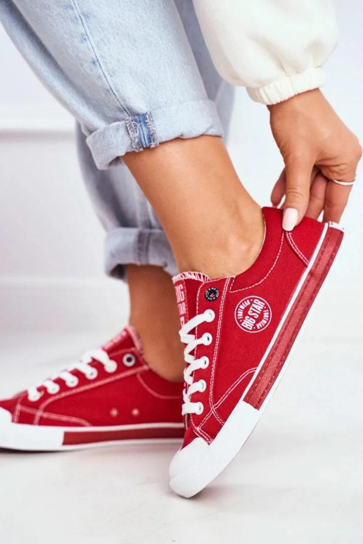 Damskie Big Star Shoes Damskie Trampki Big Star Czerwone FF274226