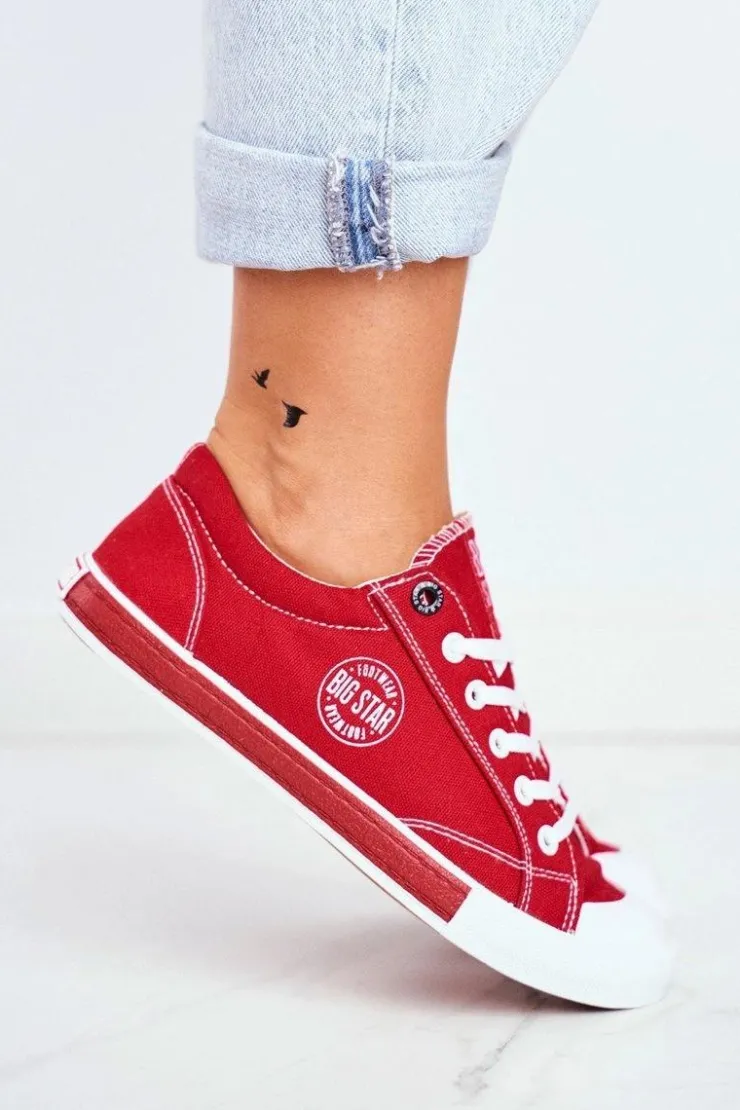 Damskie Big Star Shoes Damskie Trampki Big Star Czerwone FF274226