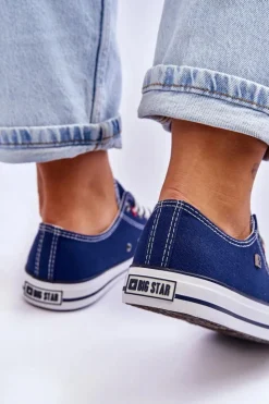 Outlet Big Star Shoes Damskie Trampki Big Star T274021 Granatowe