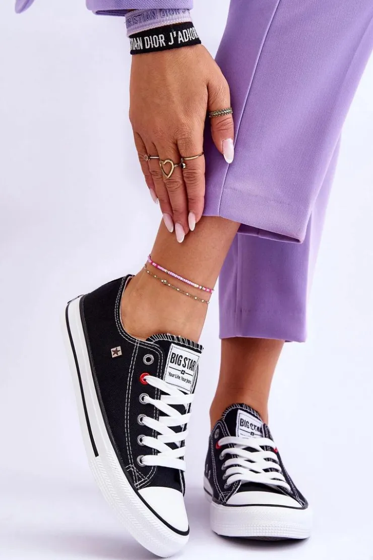 Big Star Shoes Trampki Damskie Big Star|Trampki Damskie Niskie*Damskie Trampki Big Star T274023 Czarne