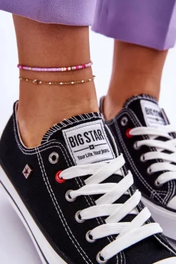 Big Star Shoes Trampki Damskie Big Star|Trampki Damskie Niskie*Damskie Trampki Big Star T274023 Czarne