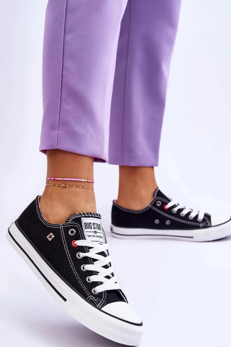 Big Star Shoes Trampki Damskie Big Star|Trampki Damskie Niskie*Damskie Trampki Big Star T274023 Czarne