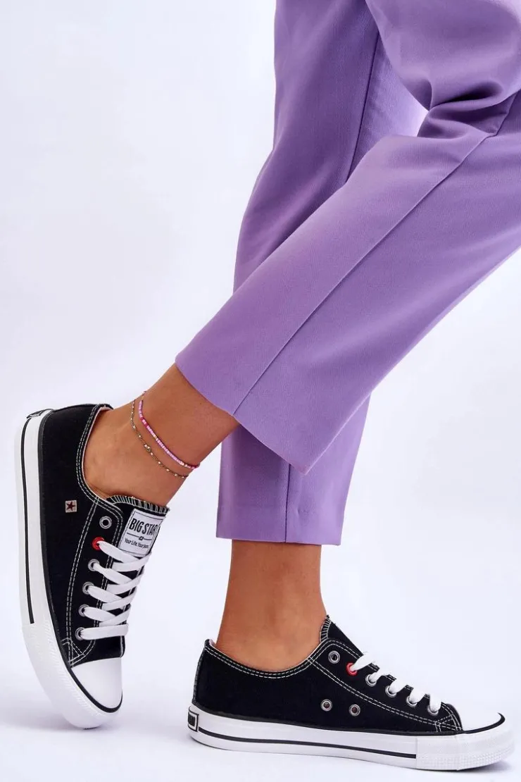Big Star Shoes Trampki Damskie Big Star|Trampki Damskie Niskie*Damskie Trampki Big Star T274023 Czarne