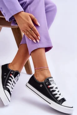 Big Star Shoes Trampki Damskie Big Star|Trampki Damskie Niskie*Damskie Trampki Big Star T274023 Czarne