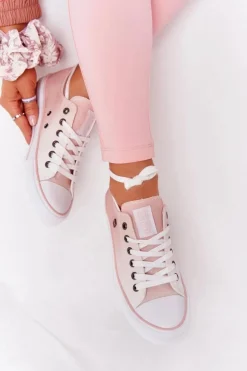 Big Star Shoes Trampki Damskie Big Star|Trampki Damskie Niskie*Damskie Trampki BIG STAR HH274127 Ombre Różowe