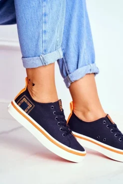 Big Star Shoes Trampki Damskie Big Star|Trampki Damskie Niskie*Damskie Trampki Big Star Granatowe FF274A070