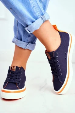 Big Star Shoes Trampki Damskie Big Star|Trampki Damskie Niskie*Damskie Trampki Big Star Granatowe FF274A070