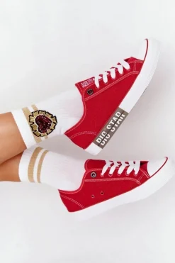 Damskie Big Star Shoes Damskie Trampki BIG STAR HH274115 Czerwone