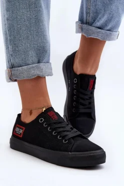 Big Star Shoes Trampki Damskie Big Star|Trampki Damskie Niskie*Damskie Trampki BIG STAR HH274133 Czarne Czarny