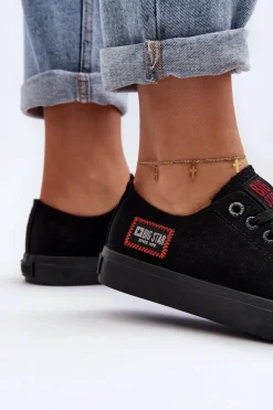 Big Star Shoes Trampki Damskie Big Star|Trampki Damskie Niskie*Damskie Trampki BIG STAR HH274133 Czarne Czarny