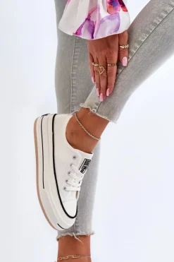 Big Star Shoes Trampki Damskie Big Star|Big Star*Damskie Trampki Big Star NN274205 Białe Biały