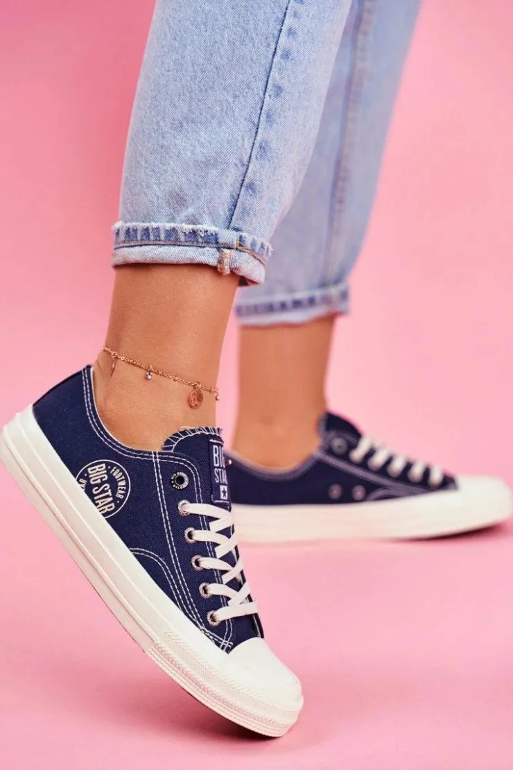 Clearance Big Star Shoes Damskie Trampki Big Star Granatowe FF274125