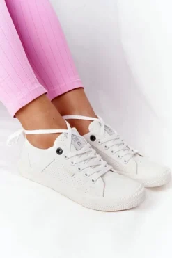 Best Big Star Shoes Damskie Trampki BIG STAR HH274017 Białe