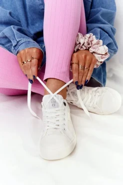 Best Big Star Shoes Damskie Trampki BIG STAR HH274017 Białe