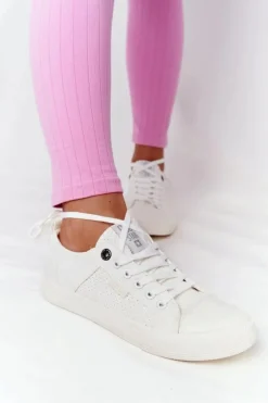 Best Big Star Shoes Damskie Trampki BIG STAR HH274017 Białe